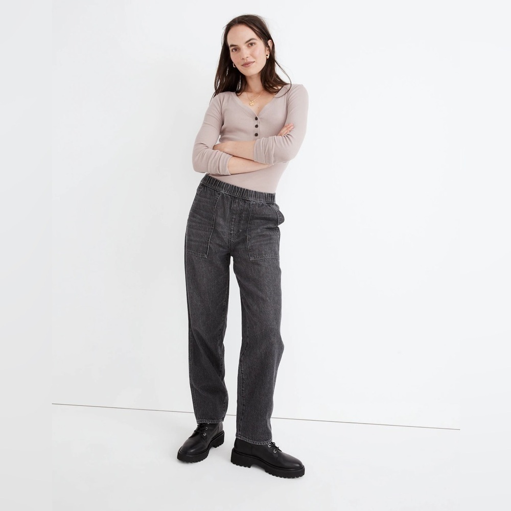 Madewell Pull-On Relaxed Jean in Chelford Wash , sz small